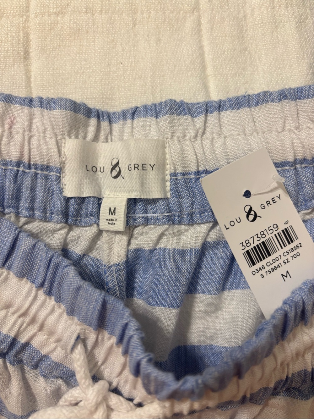 Lou & Grey Blue and White Striped Drawstring Shorts - Picture 3 of 4